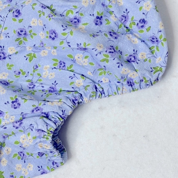 Boyish The Dusty Puff-Sleeve Mini Dress Forget Me Not Floral Size 6 Revolve - Picture 7 of 10